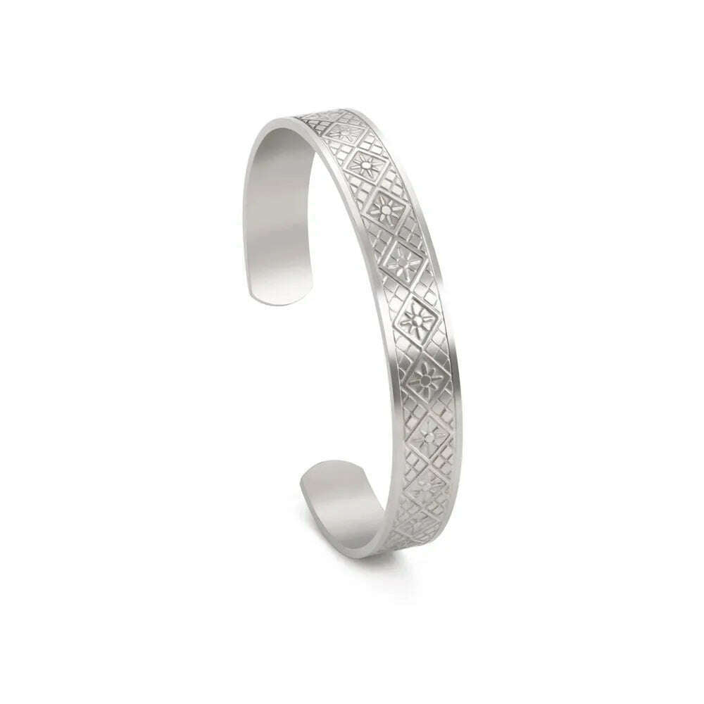 Skyrim Viking Triquetra Cuff Bangle for Women Men Stainless Steel Good Luck Amulet Vintage Celtics Irish Knots Bracelet Jewelry - KIMLUD