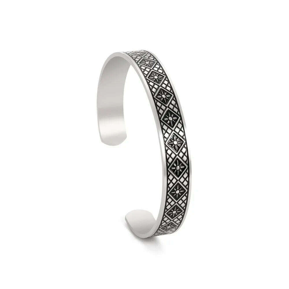 Skyrim Viking Triquetra Cuff Bangle for Women Men Stainless Steel Good Luck Amulet Vintage Celtics Irish Knots Bracelet Jewelry - KIMLUD