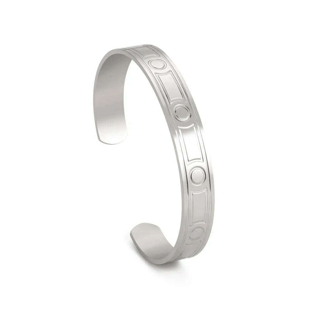 Skyrim Viking Triquetra Cuff Bangle for Women Men Stainless Steel Good Luck Amulet Vintage Celtics Irish Knots Bracelet Jewelry - KIMLUD
