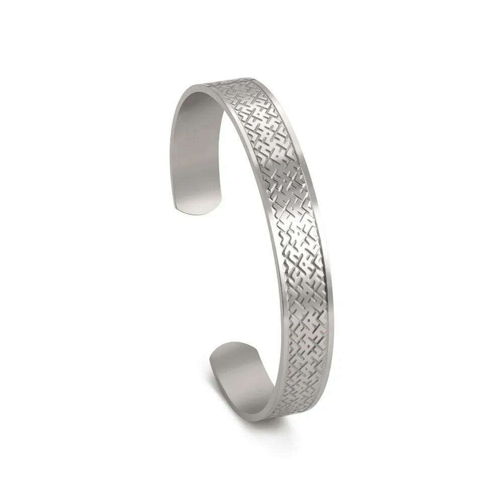 Skyrim Viking Triquetra Cuff Bangle for Women Men Stainless Steel Good Luck Amulet Vintage Celtics Irish Knots Bracelet Jewelry - KIMLUD