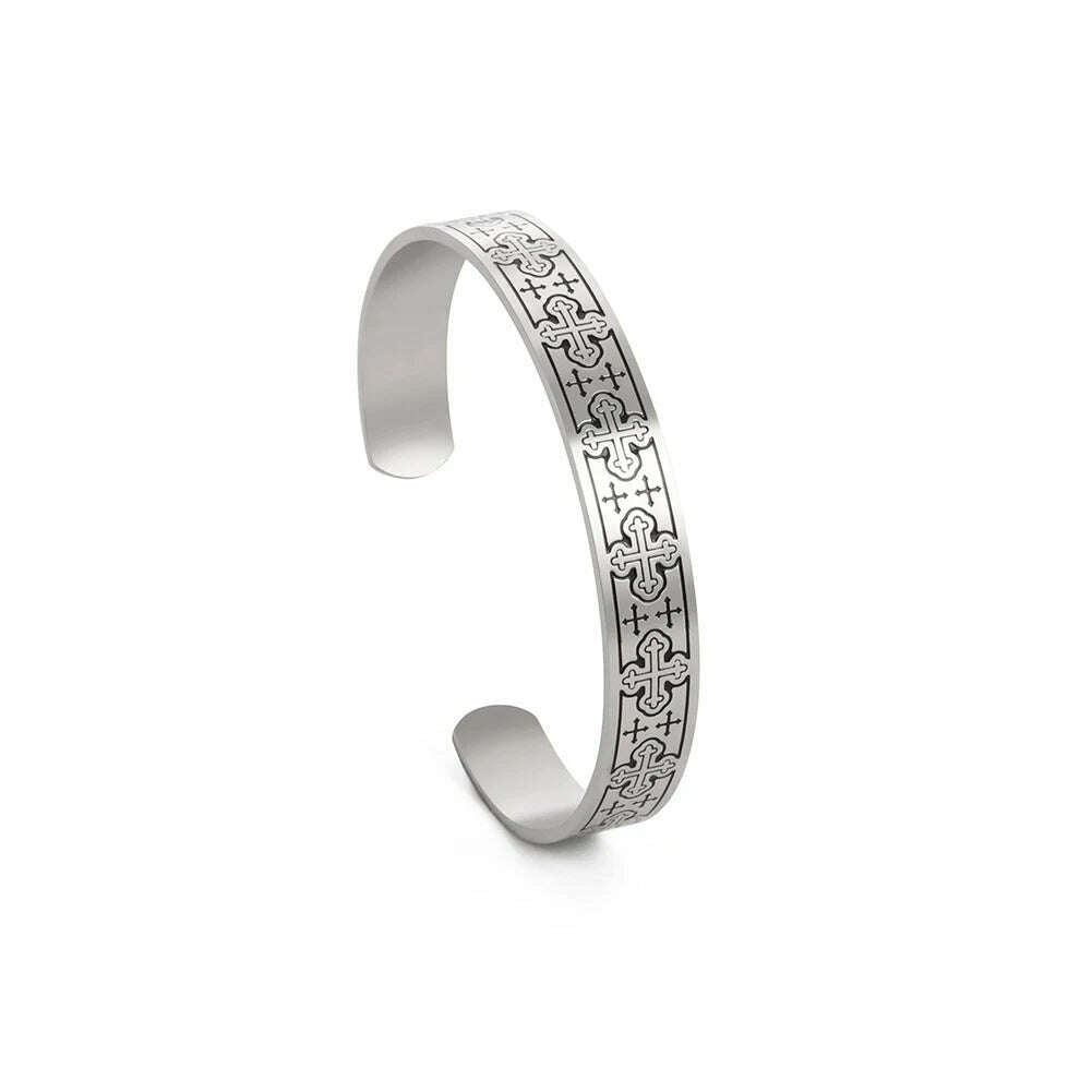 Skyrim Viking Triquetra Cuff Bangle for Women Men Stainless Steel Good Luck Amulet Vintage Celtics Irish Knots Bracelet Jewelry - KIMLUD