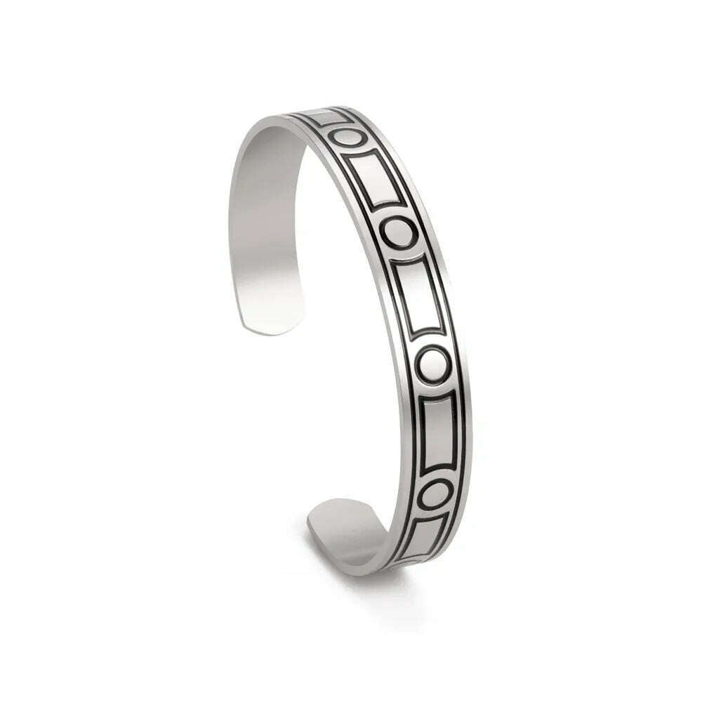 Skyrim Viking Triquetra Cuff Bangle for Women Men Stainless Steel Good Luck Amulet Vintage Celtics Irish Knots Bracelet Jewelry - KIMLUD