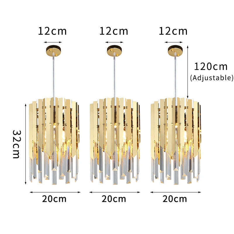 Small Round Gold k9 Crystal Modern Led Chandelier for Living Room Kitchen Dining Room Bedroom Bedside Luxury Indoor Lighting - KIMLUD