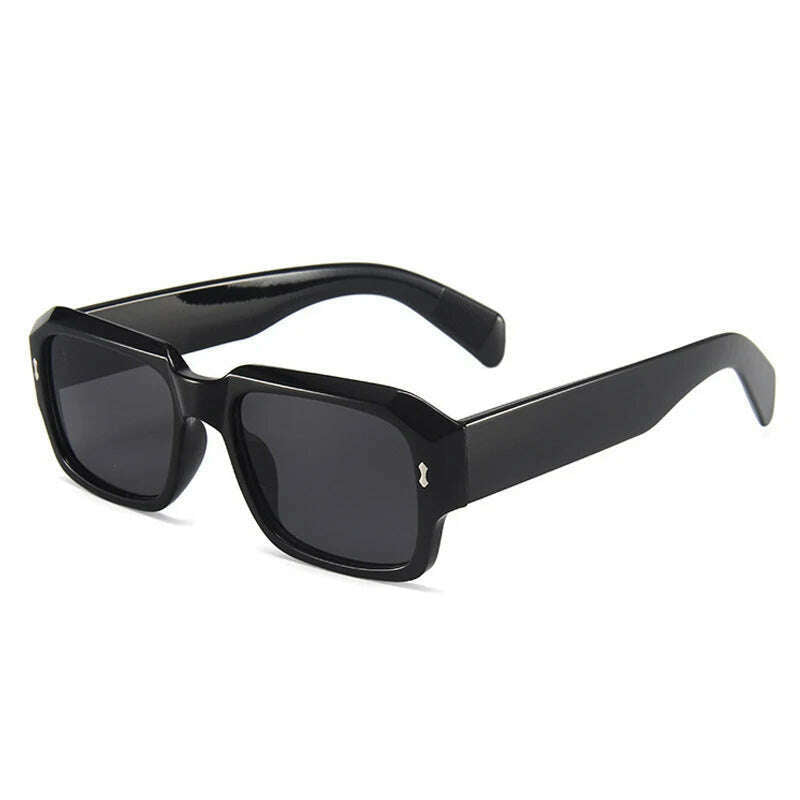 SO&EI Fashion Polygon Square Sunglasses Women Retro Rivets Decoration Jelly Color Shades UV400 Men Trending Gradient Sun Glasses - KIMLUD