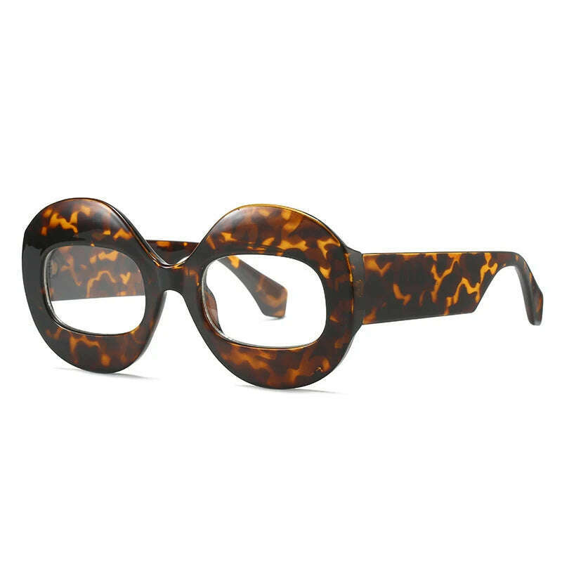 SO&EI Fashion Round Contrast Color Women Sunglasses Retro Oval Clear Gradient Lens Shades UV400 Men Trending Punk Sun Glasses - KIMLUD