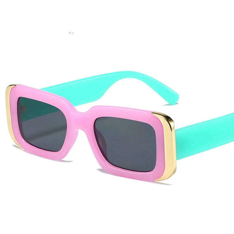SO&EI Ins Popular Fashion Square Sunglasses Women Retro Brand Designer Jelly Color Shades UV400 Men Gradient Sun Glasses - KIMLUD