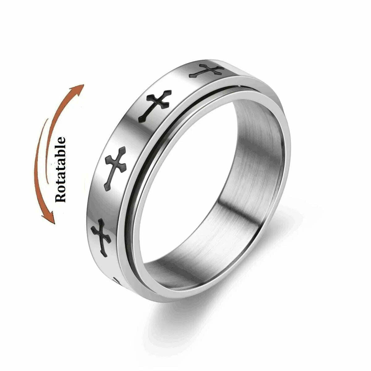 Spinning Anxiety Relaxing Ring With Star And Moon For Women Stainless Steel Rotate Freely Fidget Spinner Rings Bohemia Jewelry - KIMLUD