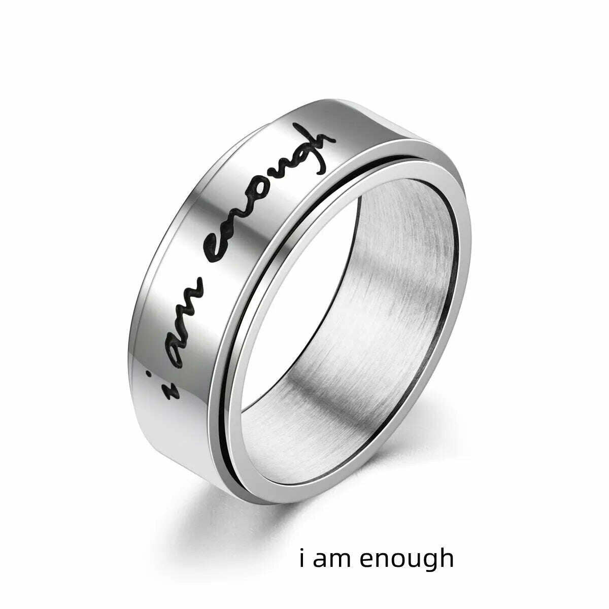 Spinning Anxiety Relaxing Ring With Star And Moon For Women Stainless Steel Rotate Freely Fidget Spinner Rings Bohemia Jewelry - KIMLUD