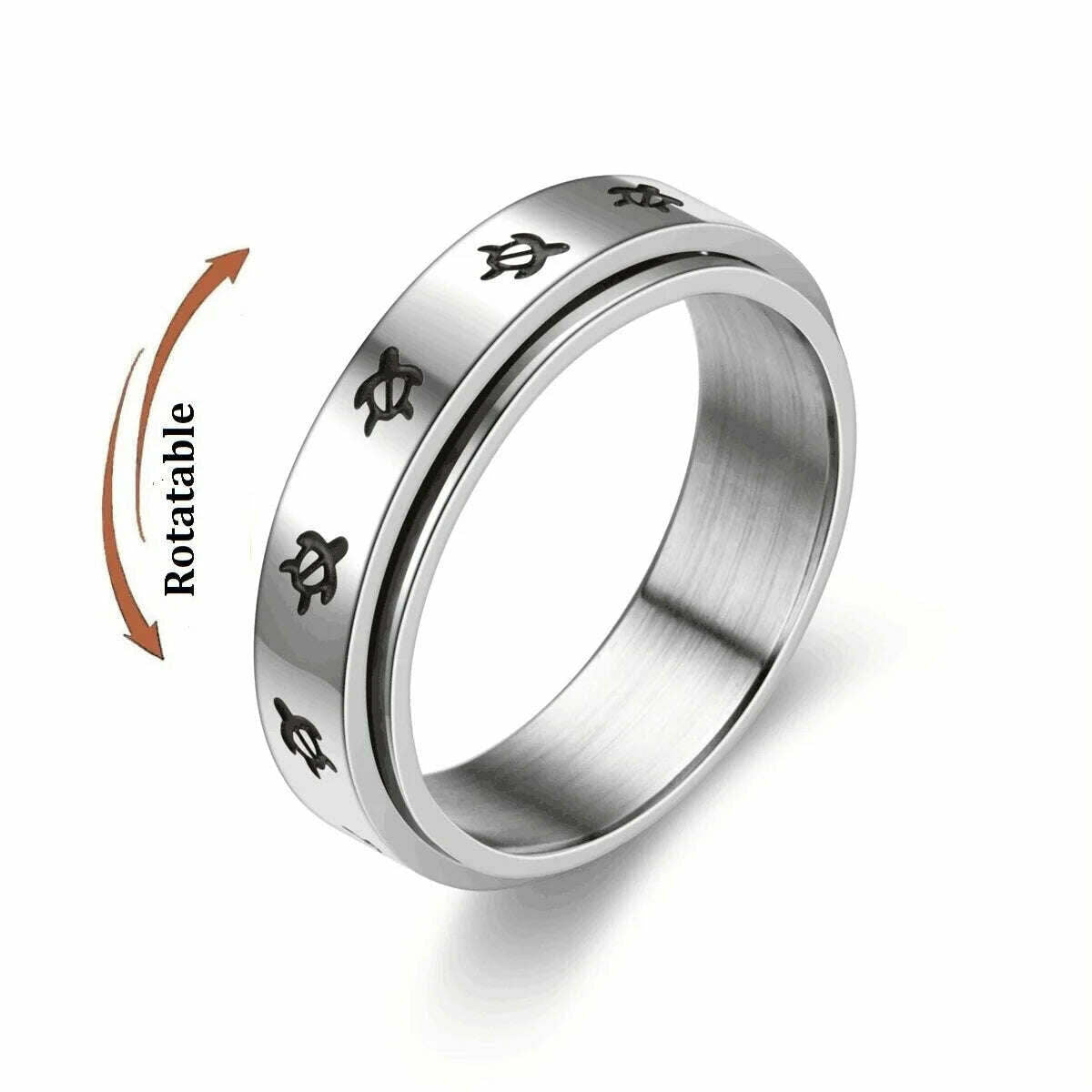 Spinning Anxiety Relaxing Ring With Star And Moon For Women Stainless Steel Rotate Freely Fidget Spinner Rings Bohemia Jewelry - KIMLUD