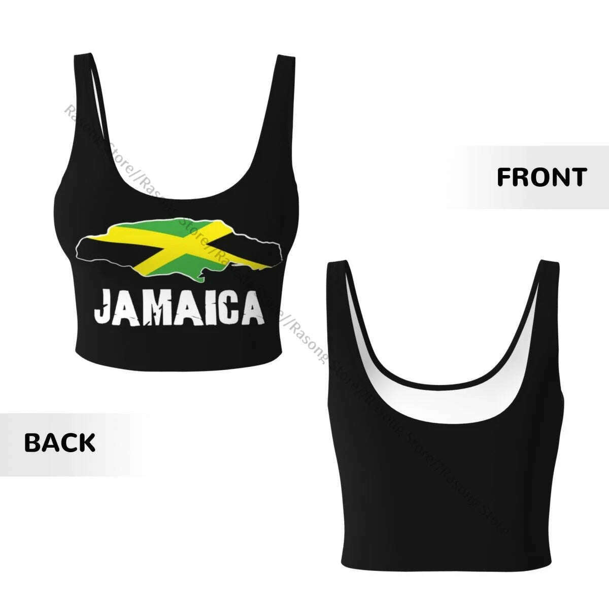 KIMLUD, Sports Bra Women Running Yoga Clothes Vest Jamaica Map Gathering Fitness Vest, KIMLUD Womens Clothes