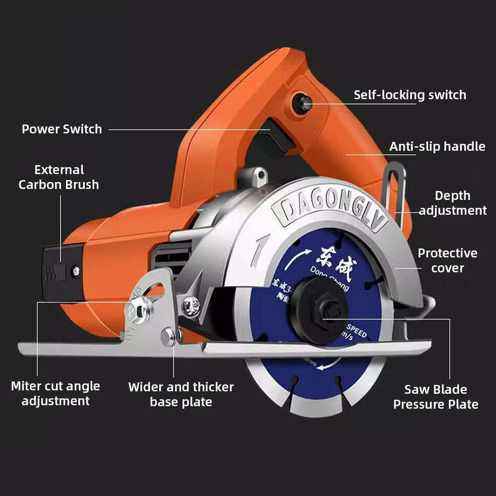 KIMLUD, Tile Cutting Machine Household Multifunctional Electric Saw Portable Grooving Machine Power Tools for Tile Metal Stone, KIMLUD Womens Clothes