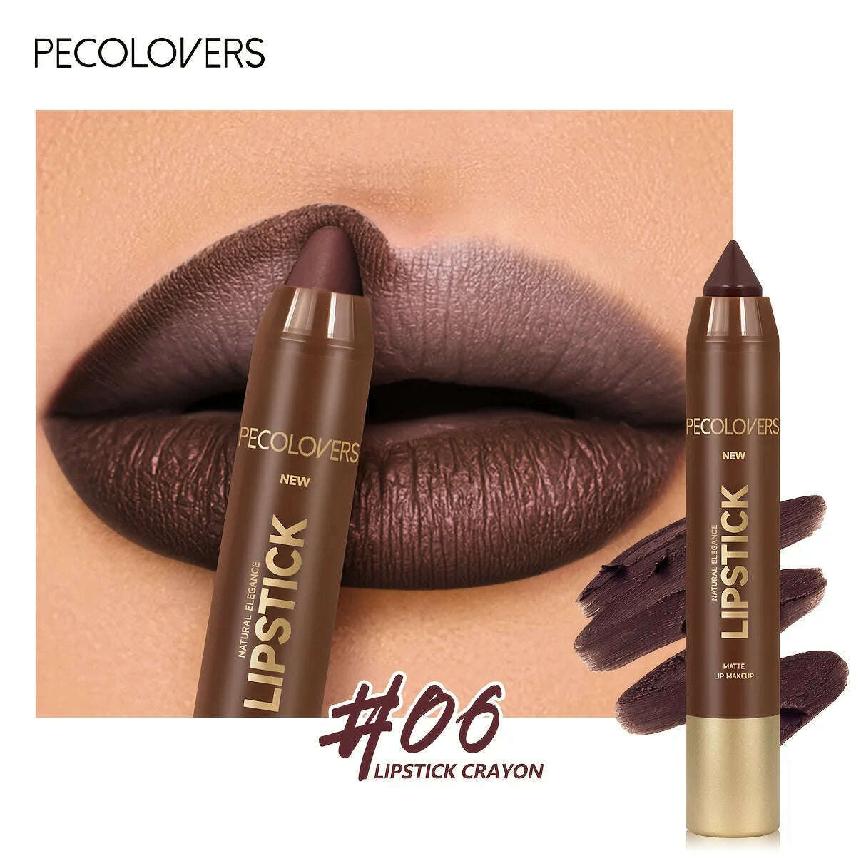 KIMLUD, Velvet Lip Liner Crayon, Matte Tapered Gradient Lipstick Pen, Waterproof Non-Sticky Contouring Lip Makeup, Mixed Color System, 06, KIMLUD APPAREL - Womens Clothes