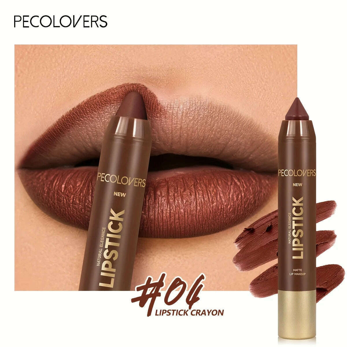 KIMLUD, Velvet Lip Liner Crayon, Matte Tapered Gradient Lipstick Pen, Waterproof Non-Sticky Contouring Lip Makeup, Mixed Color System, 04, KIMLUD APPAREL - Womens Clothes