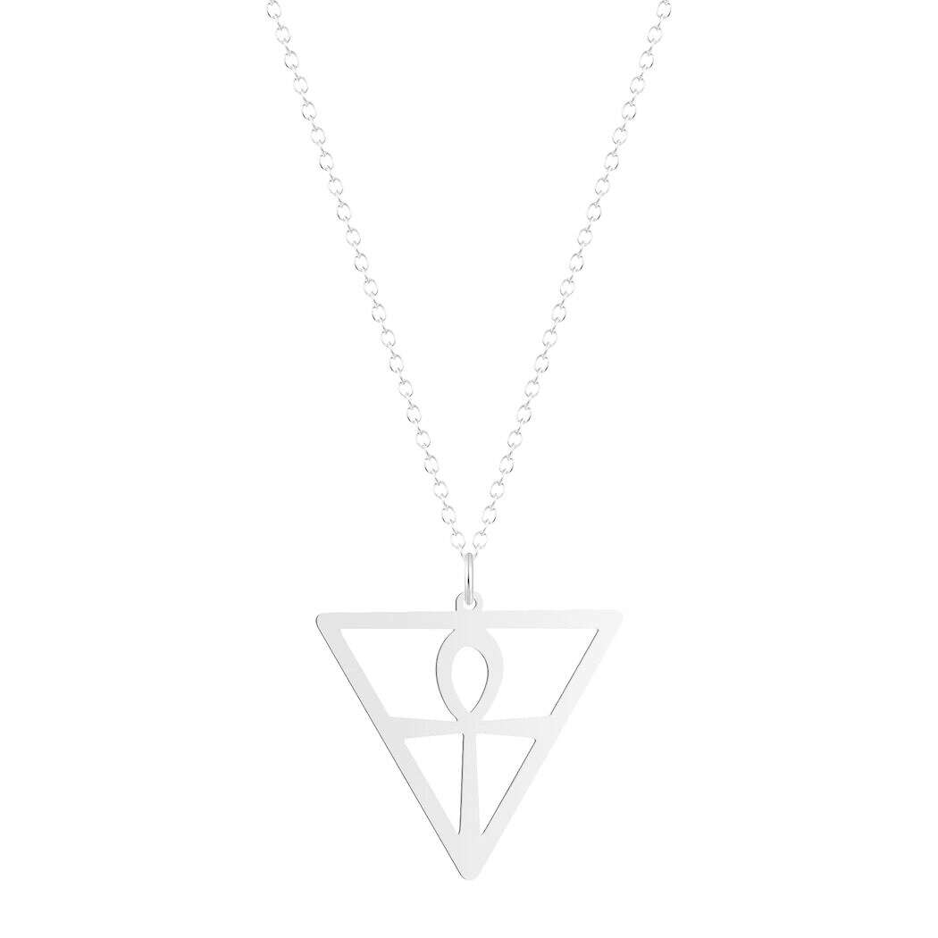 Viking Crystal EYE Cross Ankh Necklace For Women Men Amulet Religion Punk Vintage Jewelry Evil Eye Golden Chains Necklaces - KIMLUD