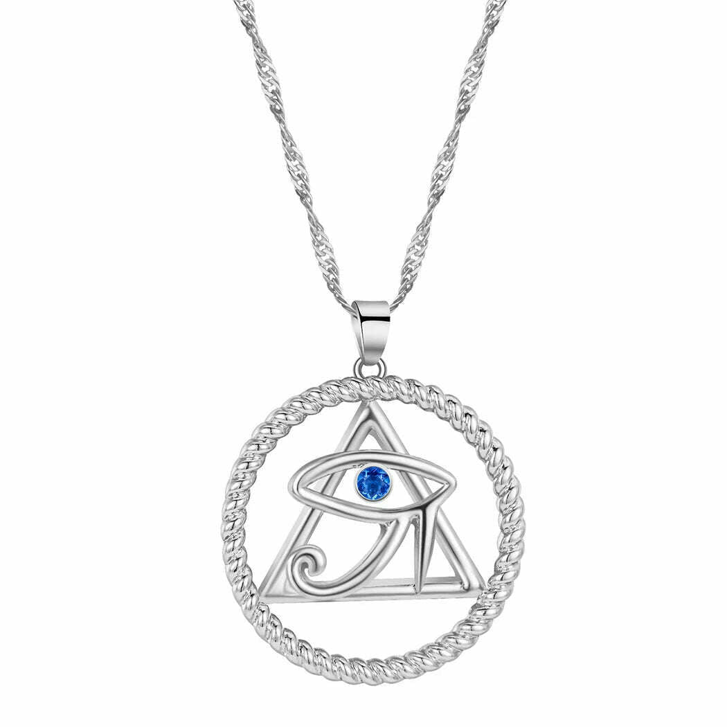 Viking Crystal EYE Cross Ankh Necklace For Women Men Amulet Religion Punk Vintage Jewelry Evil Eye Golden Chains Necklaces - KIMLUD