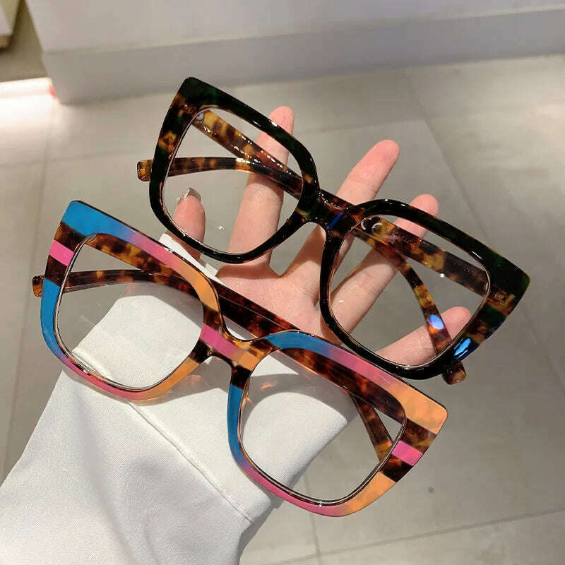 Vintage Anti Blue Light Optical Cat Eye Sexy Ladies Glasses Women Luxury Brand Designer Trend Myopia Prescription Eyewear Frame - KIMLUD
