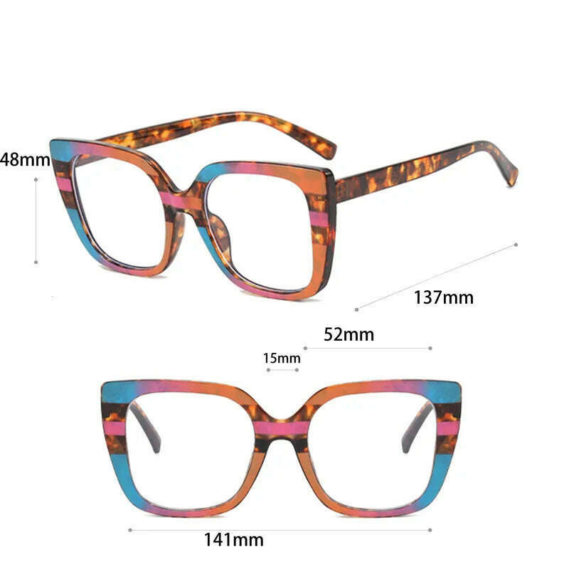 Vintage Anti Blue Light Optical Cat Eye Sexy Ladies Glasses Women Luxury Brand Designer Trend Myopia Prescription Eyewear Frame - KIMLUD
