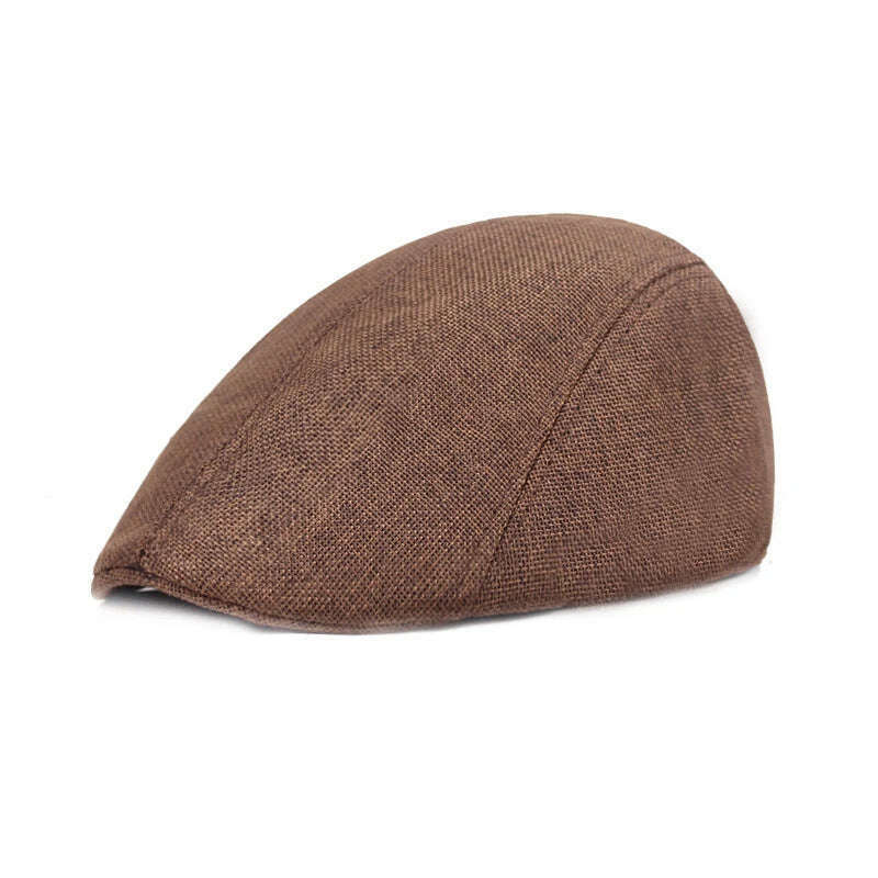 Vintage Newsboy Caps Men Women Berets Hat Classic Plaid Stripe Beret Winter Cotton Flat Cap British Painter Hats Herringbone Hat - KIMLUD