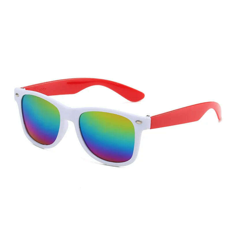 Vintage Square Kids Sunglasses Flexible Safety Children Sun Glasses Fashion Boys Girls Sun Shades Eyewear UV400 Gafas De Sol - KIMLUD