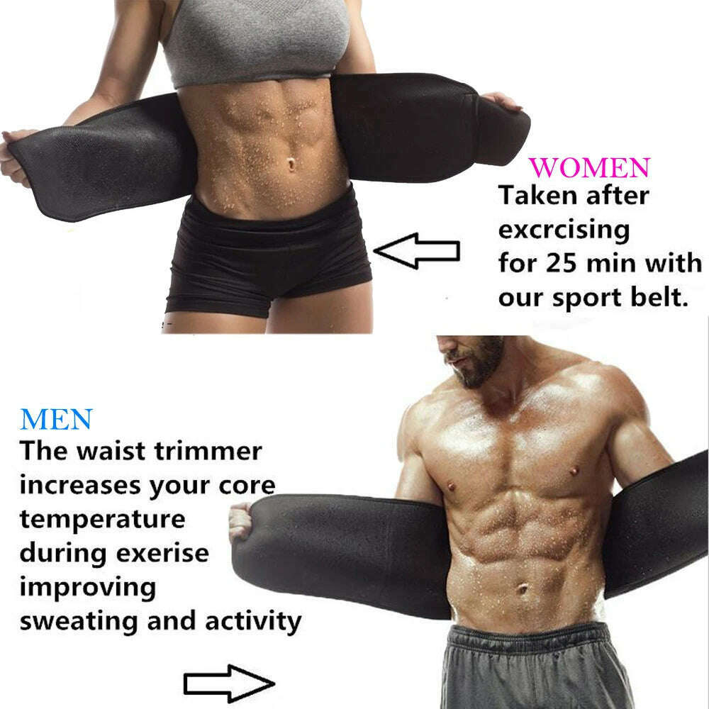 KIMLUD, Waist Trimmer Belt Slim Men Body Shaper Cinchers Tummy Control Neoprene Sweat Wrap for Stomach and Back Lumbar Support, KIMLUD Womens Clothes