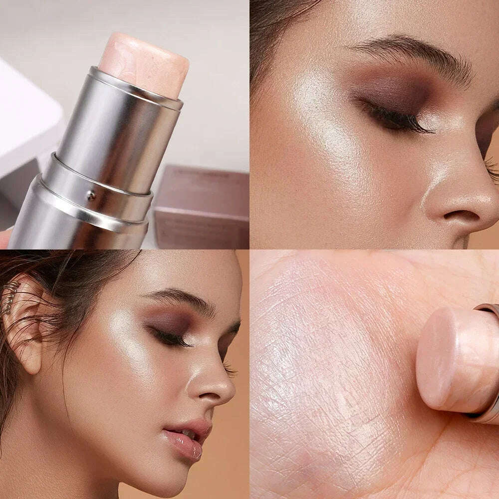 Water Light Shimmer Highlighter Blush Stick Waterproof Face Contour Illuminator Lasting Brighten Face Contouring Rouge Cosmetics - KIMLUD