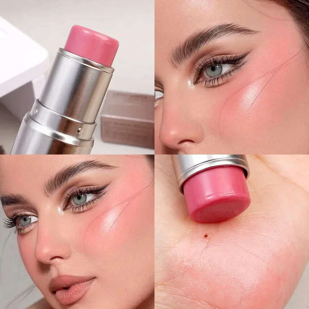 Water Light Shimmer Highlighter Blush Stick Waterproof Face Contour Illuminator Lasting Brighten Face Contouring Rouge Cosmetics - KIMLUD