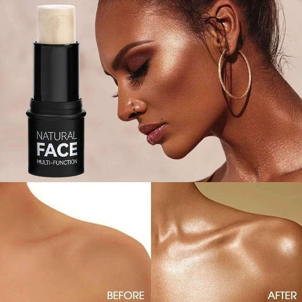 Water Light Shimmer Highlighter Blush Stick Waterproof Face Contour Illuminator Lasting Brighten Face Contouring Rouge Cosmetics - KIMLUD