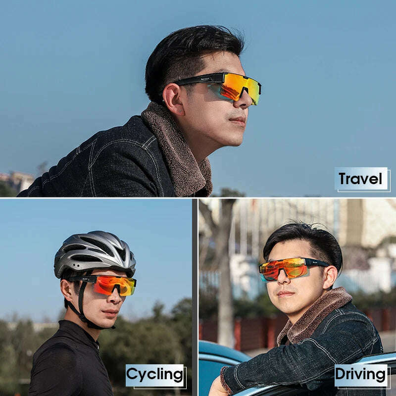 KIMLUD, WEST BIKING Photochromic Cycling Glasses Fit Over Myopic Sunglasses UV 400 Polarized Glasses Driving Fishing Eyewear Goggles, KIMLUD Womens Clothes