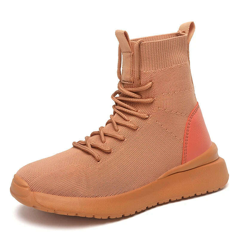 Women Boots Over the Knee Socks Shoes 2020 New Female Fashion Flat Shoes Autumn Winter long Boot for Women Body Shaping Sneakers - KIMLUD