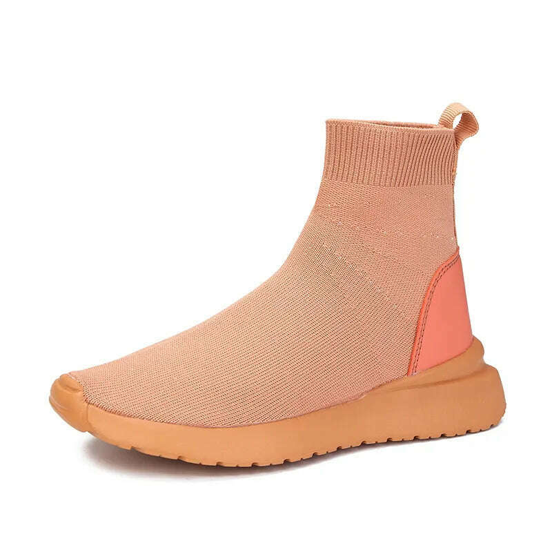 Women Boots Over the Knee Socks Shoes 2020 New Female Fashion Flat Shoes Autumn Winter long Boot for Women Body Shaping Sneakers - KIMLUD