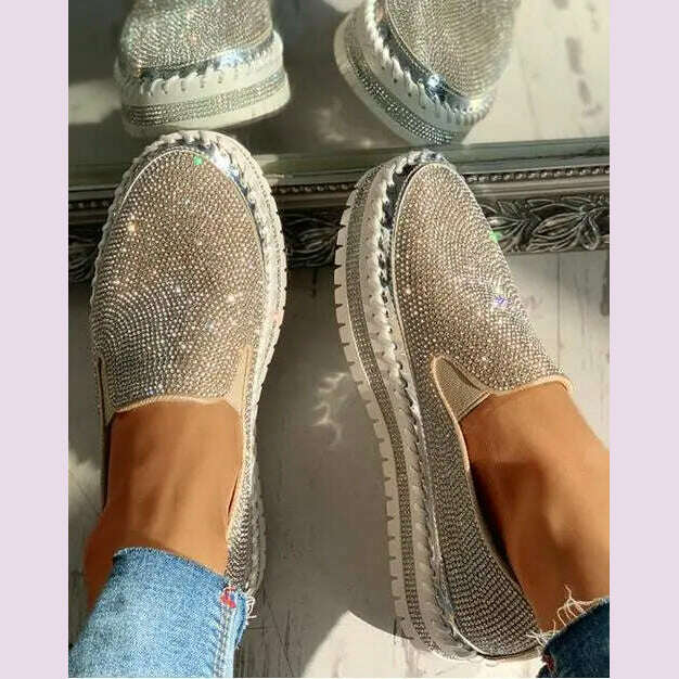 KIMLUD, Women Casual Shoes New Fashion Wedge Flat Shoes Slip On Lace Up Comfortable Ladies Sneakers Female Vulcanized Shoes 2021, KIMLUD Womens Clothes