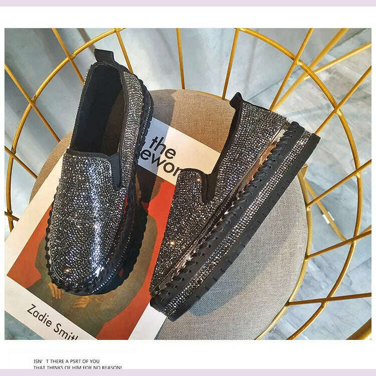 KIMLUD, Women Casual Shoes New Fashion Wedge Flat Shoes Slip On Lace Up Comfortable Ladies Sneakers Female Vulcanized Shoes 2021, KIMLUD Womens Clothes