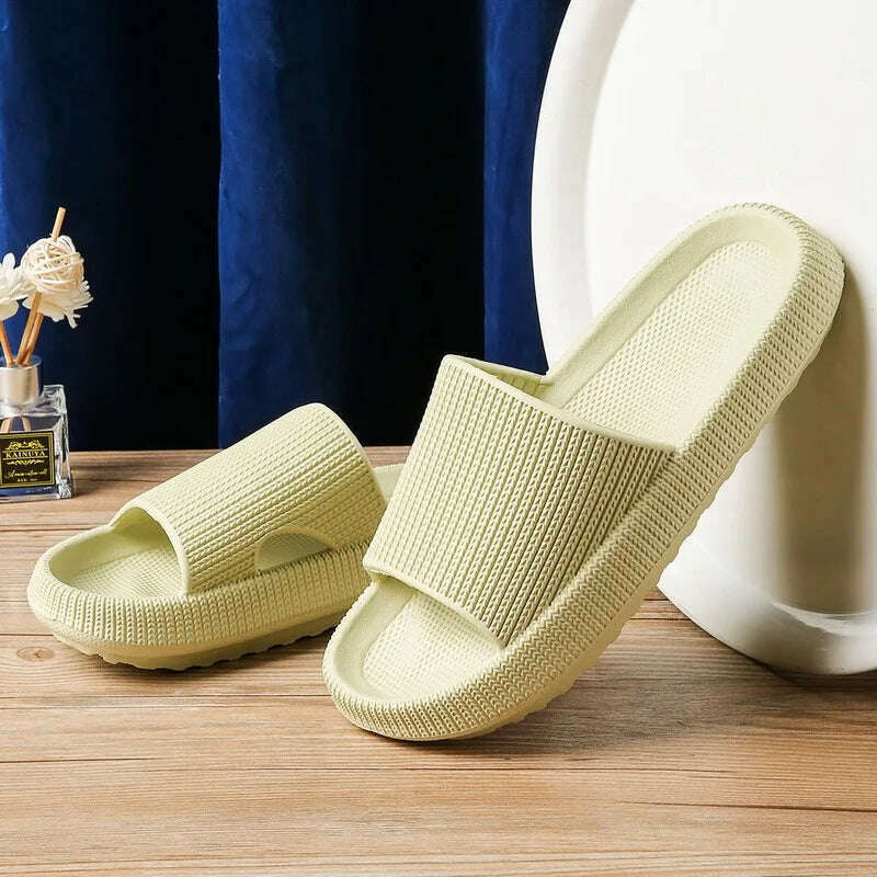 Women Slippers Thick Sole Summer Men Beach Slides Bathroom Anti-Slip Slipper Soft Sandals Fashion Flip-Flops Ultra-Light Shoes - KIMLUD