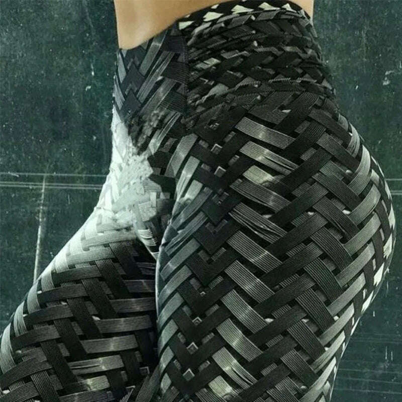 Women Yoga Sports Pants Push Up Pencil Pants Workout Water Droplets Leggings Fitness Print Gym Leggings Elastic Slim Pants Tight - KIMLUD