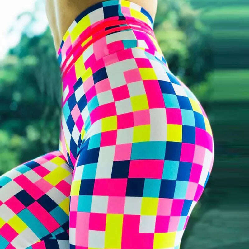 Women Yoga Sports Pants Push Up Pencil Pants Workout Water Droplets Leggings Fitness Print Gym Leggings Elastic Slim Pants Tight - KIMLUD