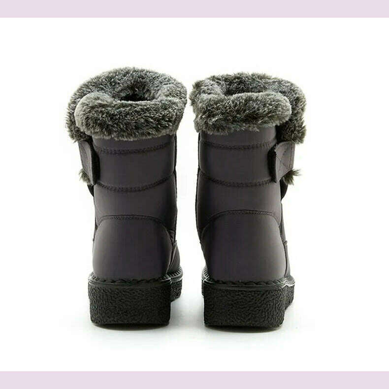 Women's Boots 2024 Trend Winter Shoes For Woman Winter Boots Ankle Low Heels Botas Mujer Waterproof Snow Boots With Fur Shoes - KIMLUD
