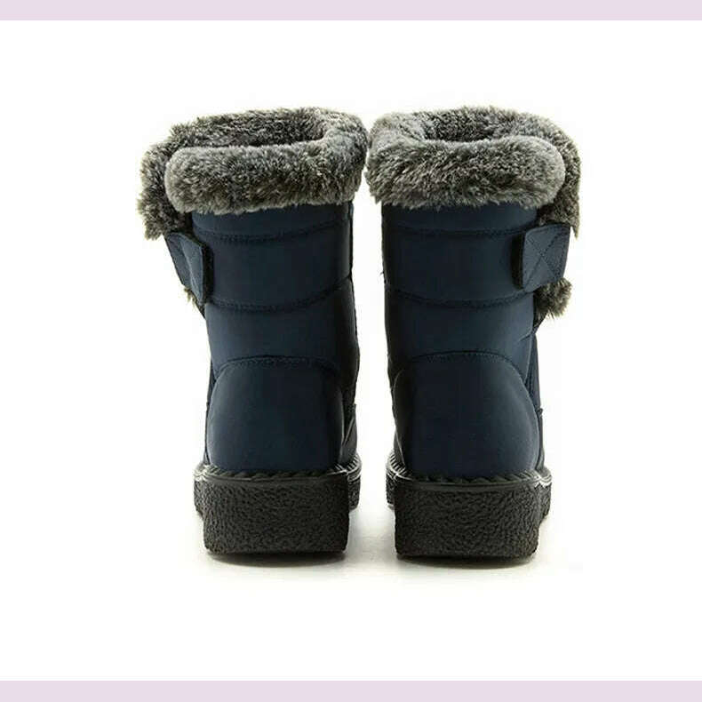Women's Boots 2024 Trend Winter Shoes For Woman Winter Boots Ankle Low Heels Botas Mujer Waterproof Snow Boots With Fur Shoes - KIMLUD