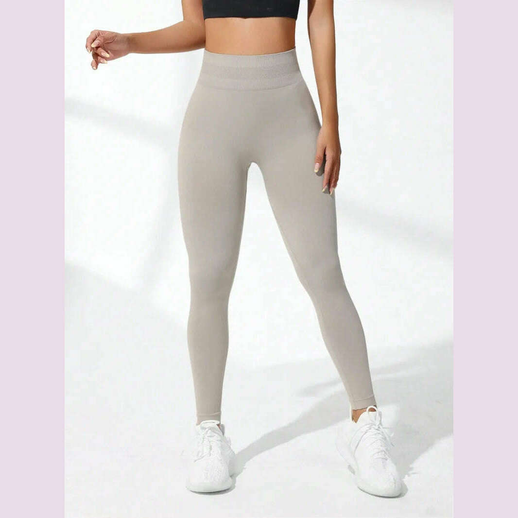 KIMLUD, Women's High Waist Yoga Leggings Seamless High Stretchy Butt Lifting Breathable Sports Pants for Women Gym Leggings, Apricot / XS, KIMLUD APPAREL - Womens Clothes