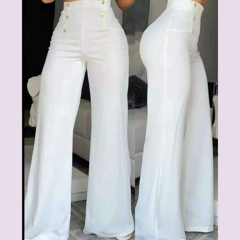 KIMLUD, Women's Pants High Waist Trousers 2023 Button Decoration Office Solid Color Elegant Hip Lifting Leggings Skinny Pencil Pants, E / S, KIMLUD APPAREL - Womens Clothes