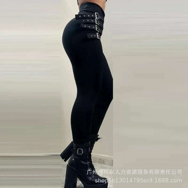 KIMLUD, Womens Trousers 2023 New Black High Waist Slim Fit Pants for Women, KIMLUD Womens Clothes