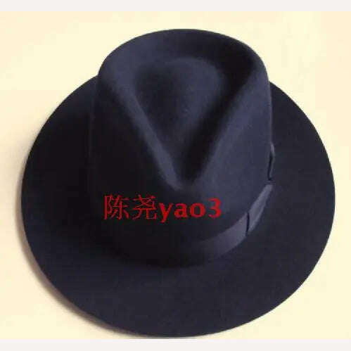 Wool Fedora Hat Unisex Felt Fedoras Hats Adult Fashion Trilby Hats Popular Headwear Wool Fedora Trilby Hats Man's Cap B-8130 - KIMLUD