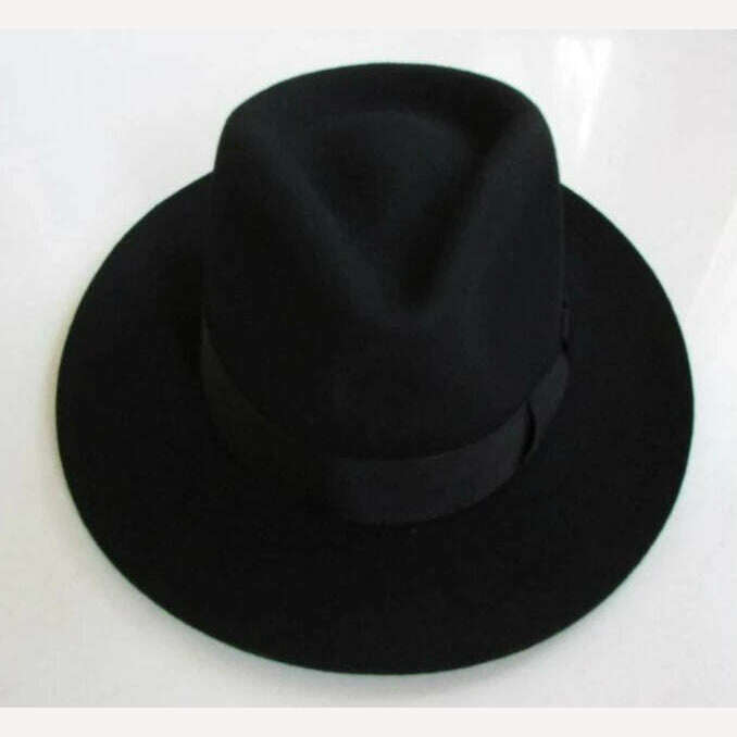 Wool Fedora Hat Unisex Felt Fedoras Hats Adult Fashion Trilby Hats Popular Headwear Wool Fedora Trilby Hats Man's Cap B-8130 - KIMLUD