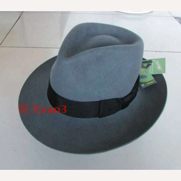 Wool Fedora Hat Unisex Felt Fedoras Hats Adult Fashion Trilby Hats Popular Headwear Wool Fedora Trilby Hats Man's Cap B-8130 - KIMLUD