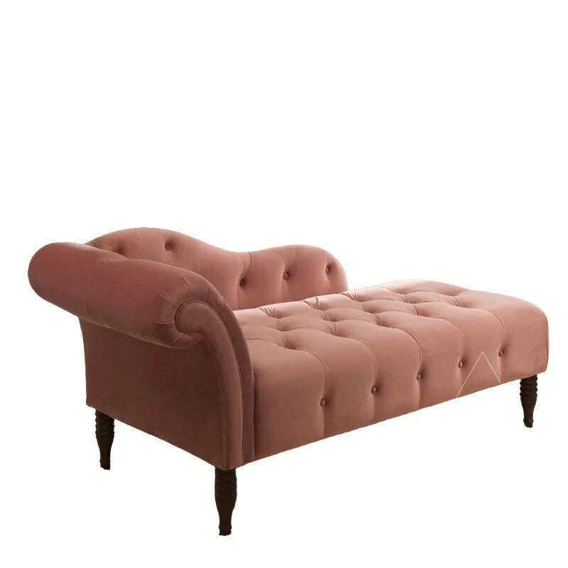 XL American Fabric Chaise Longue Sofa Lazy Recliner Nordic Master Bedroom Taffy Chair - KIMLUD