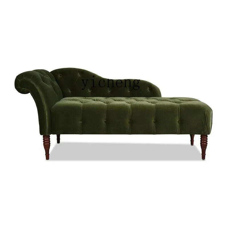XL American Fabric Chaise Longue Sofa Lazy Recliner Nordic Master Bedroom Taffy Chair - KIMLUD