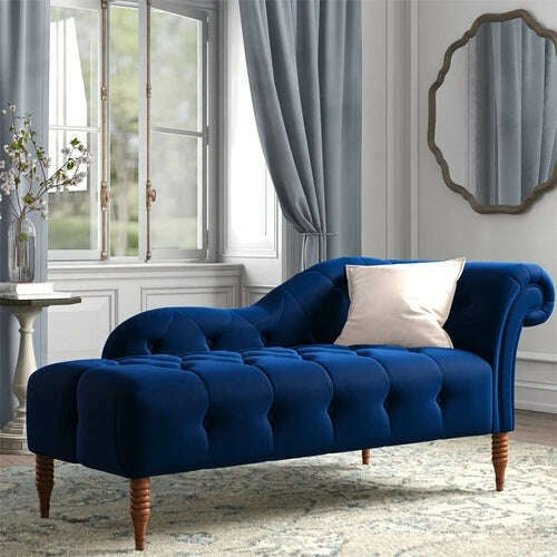 XL American Fabric Chaise Longue Sofa Lazy Recliner Nordic Master Bedroom Taffy Chair - KIMLUD