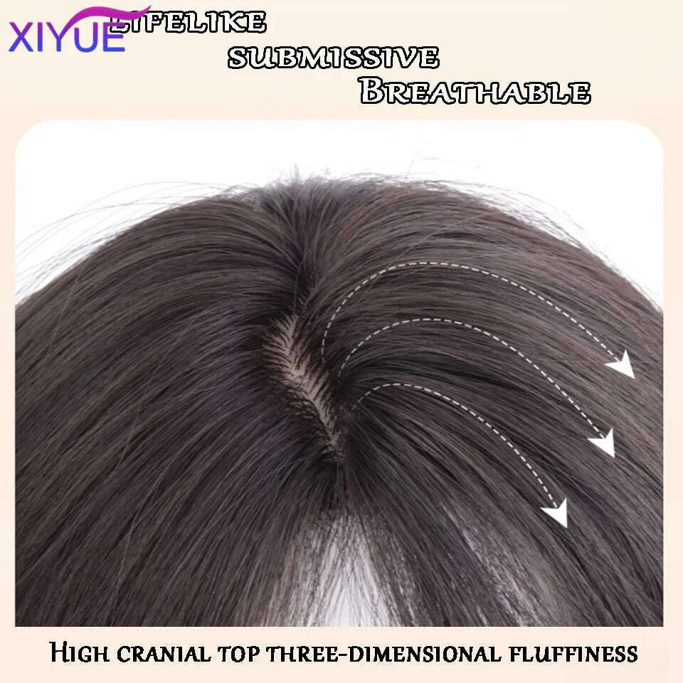 XUTYE Wig Women's Long Hair Full Head Set with Natural Synthetic Hair Water Ripple Daily Full Top Wig Set - KIMLUD