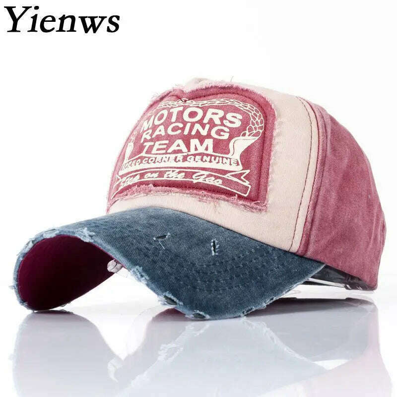 KIMLUD, Yienws Bone Chapeau Cowboy Vintage Trucker Hat for Men Summer Dad Hats Old Worn Full Hat Cap Baseball Casquette Unisex YIC434, KIMLUD Womens Clothes