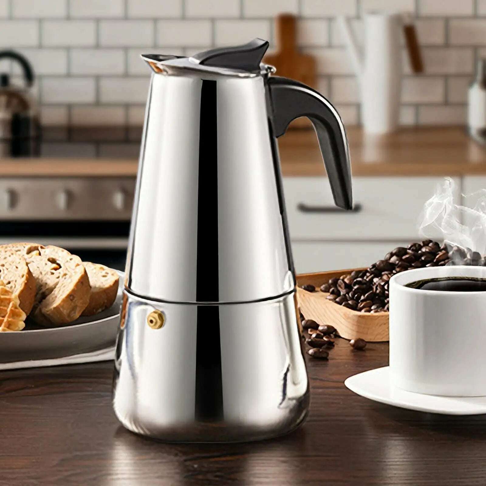 KIMLUD, 1-12 Cup 600ML Stovetop Moka Pot for Portable Coffee Maker,Stainless Steel Coffee Pot,Espresso Percolator Maker for Home Camping, KIMLUD Womens Clothes