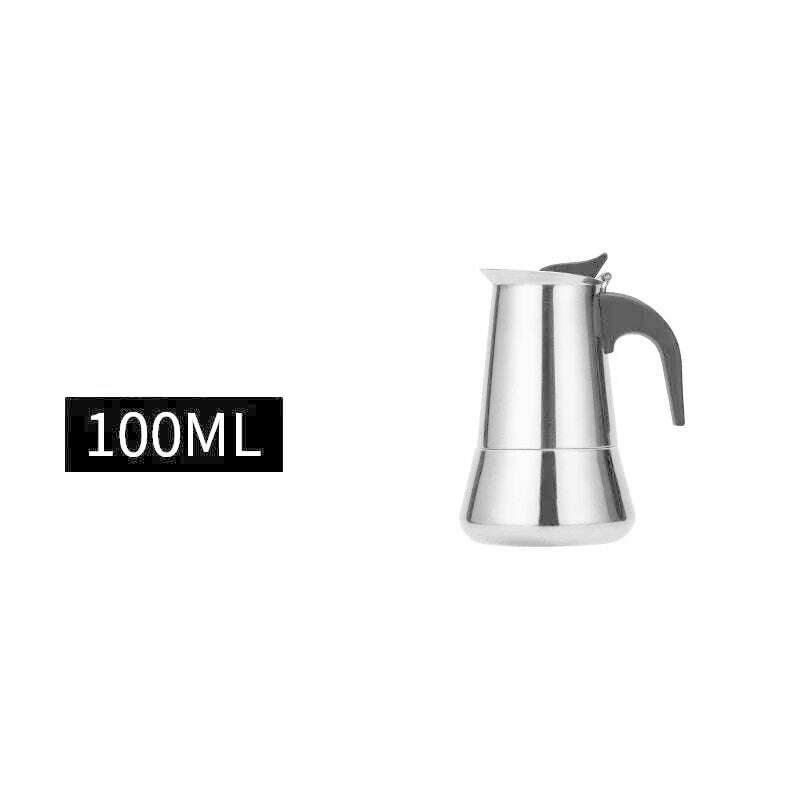 KIMLUD, 1-12 Cup 600ML Stovetop Moka Pot for Portable Coffee Maker,Stainless Steel Coffee Pot,Espresso Percolator Maker for Home Camping, Orbicular 100ML / CHINA, KIMLUD APPAREL - Womens Clothes